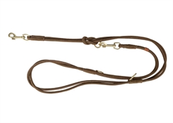 Pure justerbar hundesnor rundsyet læder S 2m 10mm Brun